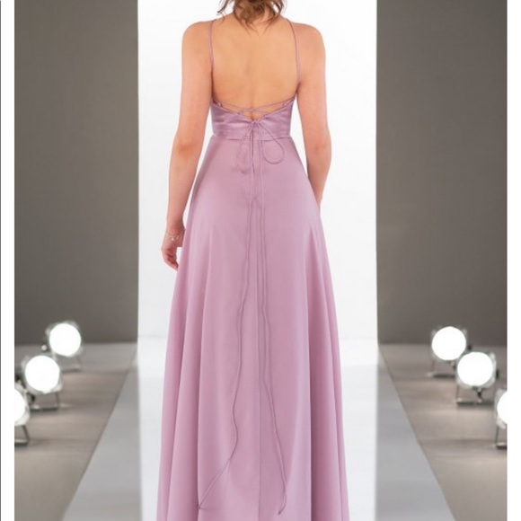 Sorella Vita satin&chiffon halter bridesmaid dress - Picture 2 of 4